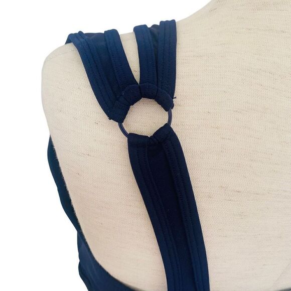 Laundry by Shelli Segal Crossover Removable Strap Sports Bra Size Large Navy J23 - Picture 8 of 13